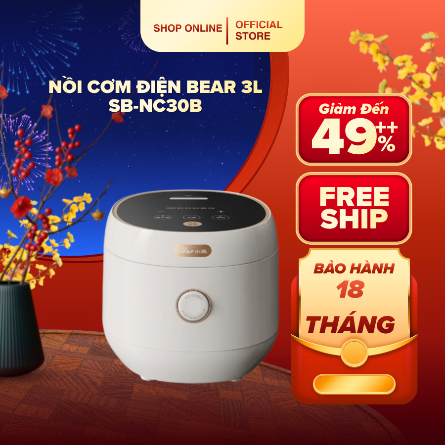 Nồi cơm điện Bear 3L SB-NC30B (Bản Quốc Tế)
