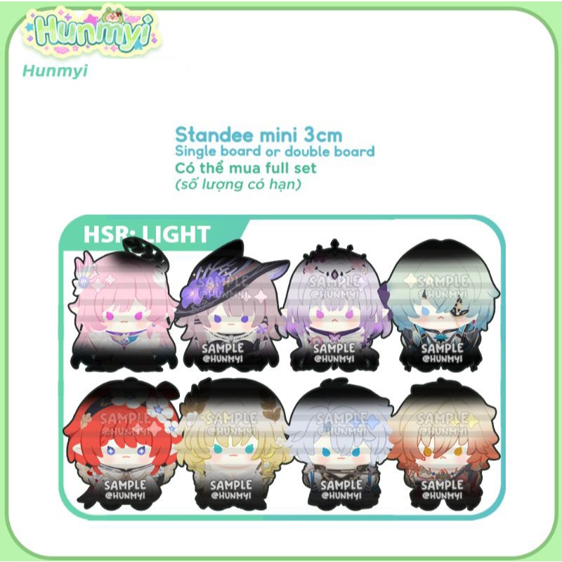 [GACHA Pea HSR] Standee mini 3cm bé xíu Honkai: Star Rail| by Hunmyi
