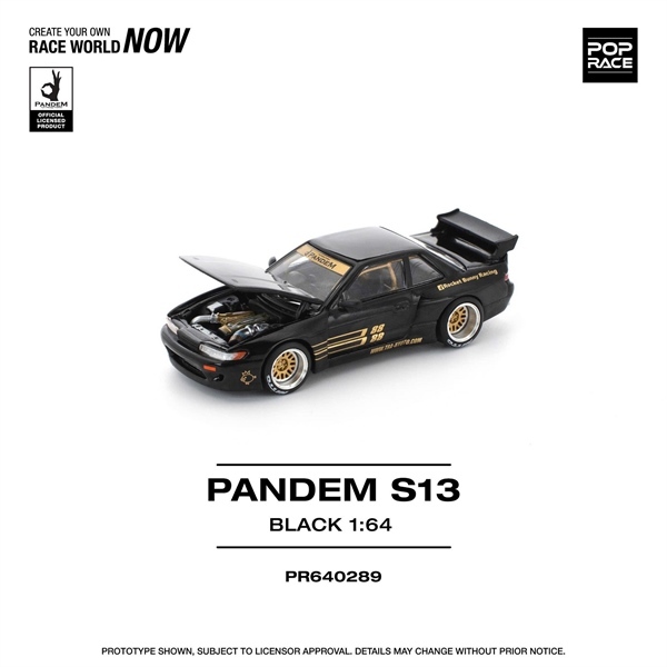 Mô hình xe Nissan Silvia S13 Pandem black tỉ lệ 1:64 Poprace PR640289