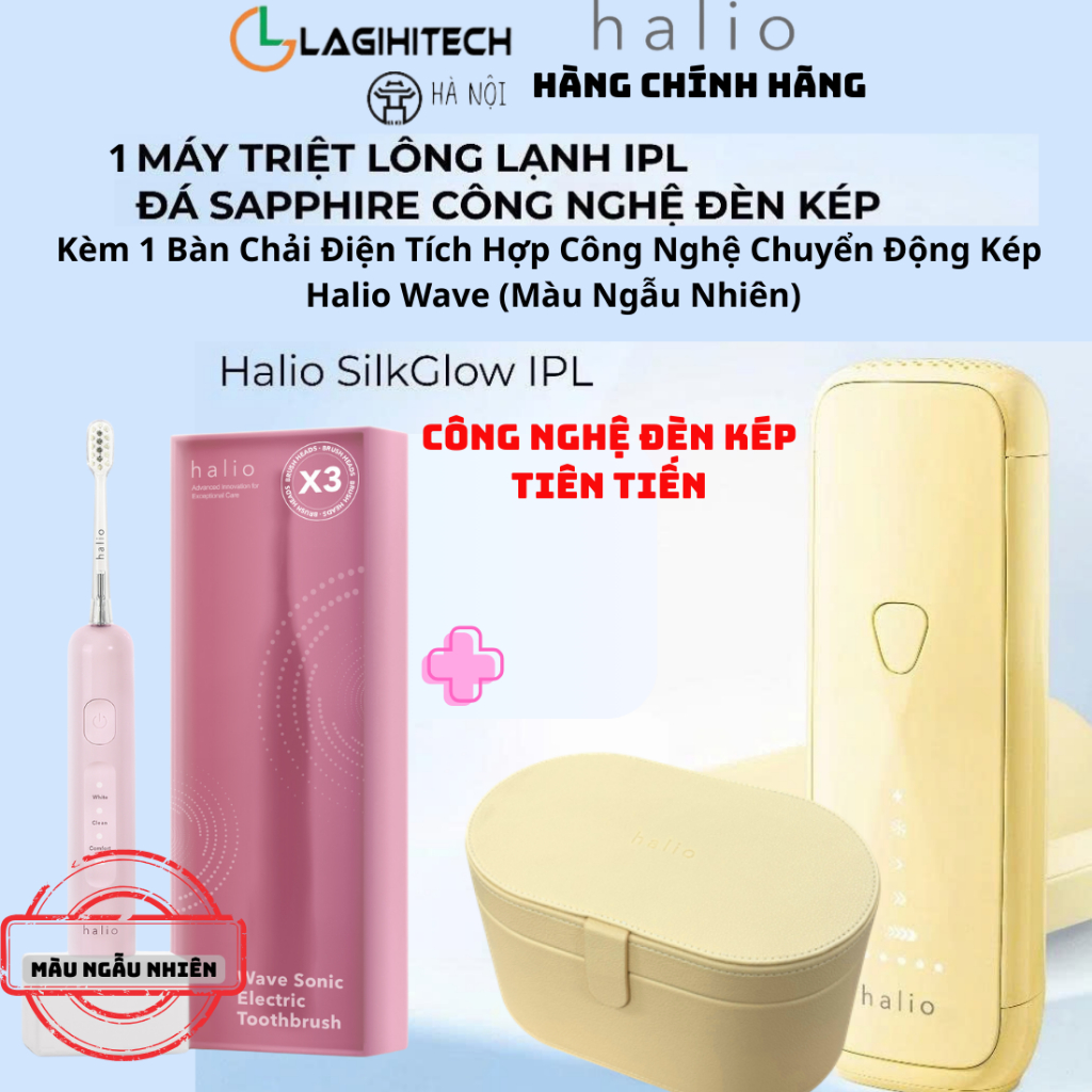 [KÈM BC Halio Wave] Máy Triệt Lông Halio SilkGlow IPL Sapphire Cooling Hair Removal Device-BH 2 Năm-