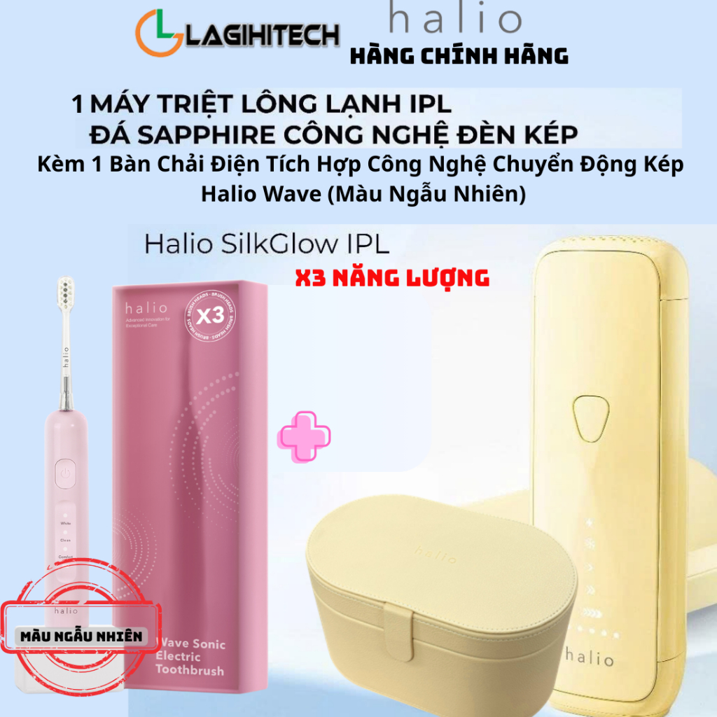 [KÈM BC Halio Wave] Máy Triệt Lông Halio SilkGlow IPL Sapphire Cooling Hair Removal Device- Chính Hã