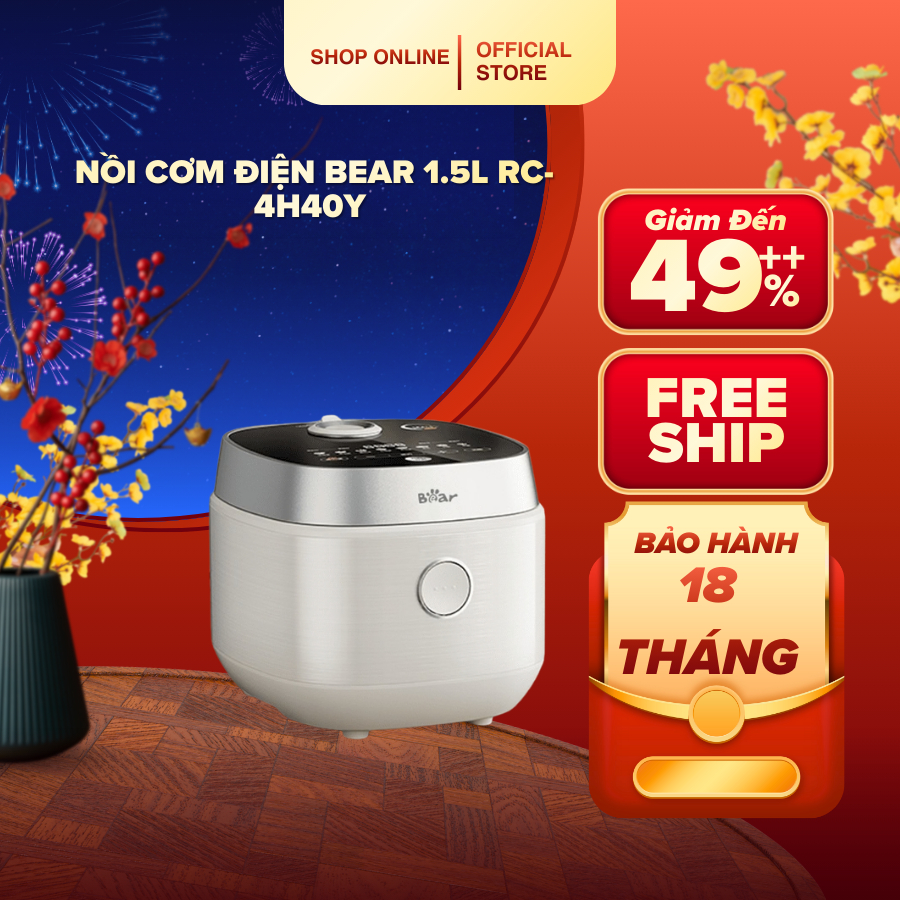 Nồi cơm điện Bear 1.5L RC-4H40Y (Bản Quốc Tế)