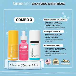 Combo Serum Timeless Vitamin C 20% + Kem Mắt + Serum Matrixyl S6 Cấp Ẩm Dưỡng Sáng Da