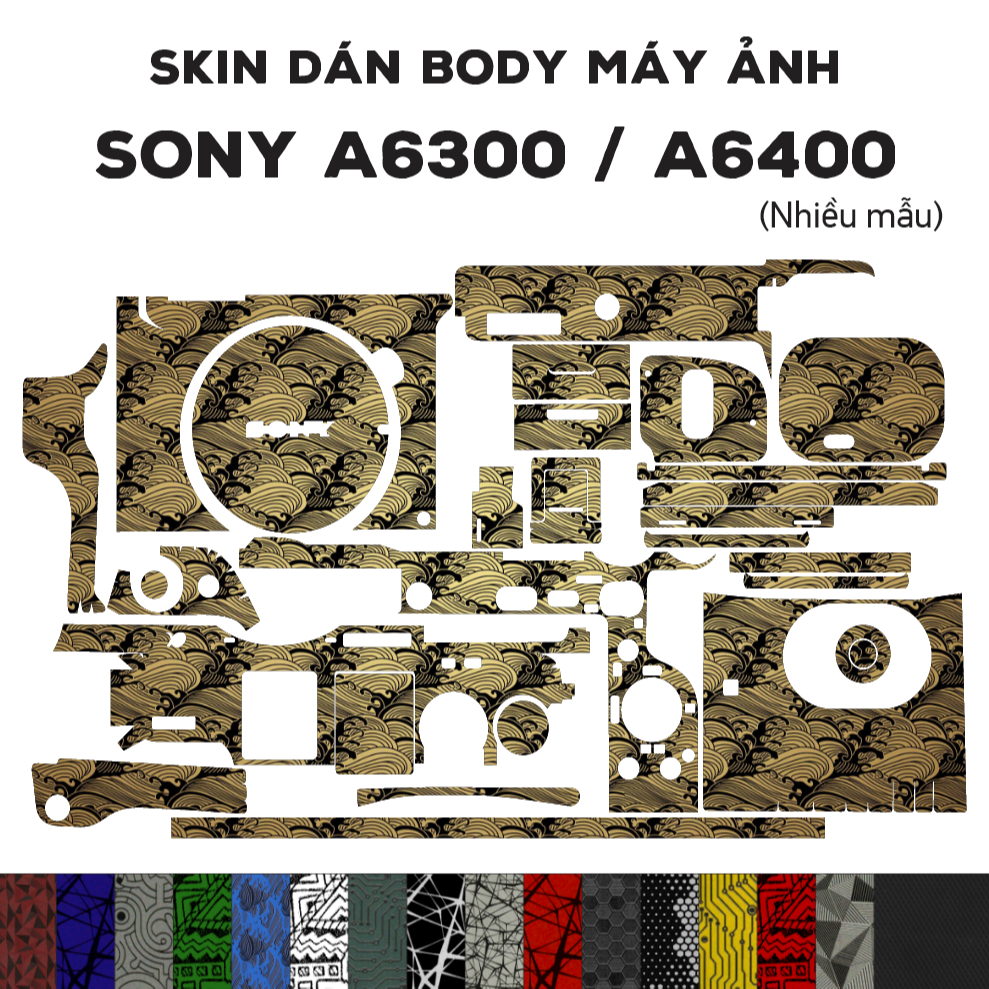 Skin 3M dán Sony A6300 / A6400 (Nhiều mẫu) | Miếng film dán chống bám bẩn cho body máy ảnh