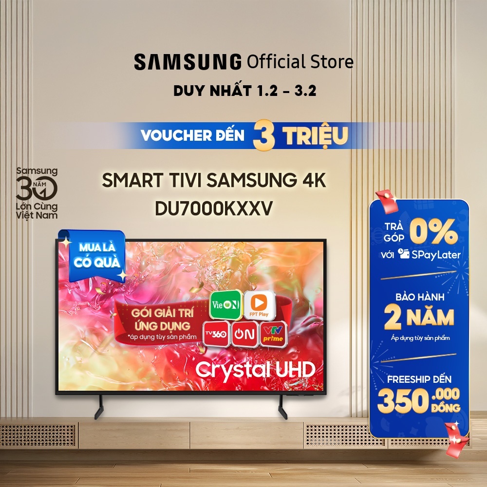 Smart Tivi Samsung 4K DU7000KXXV