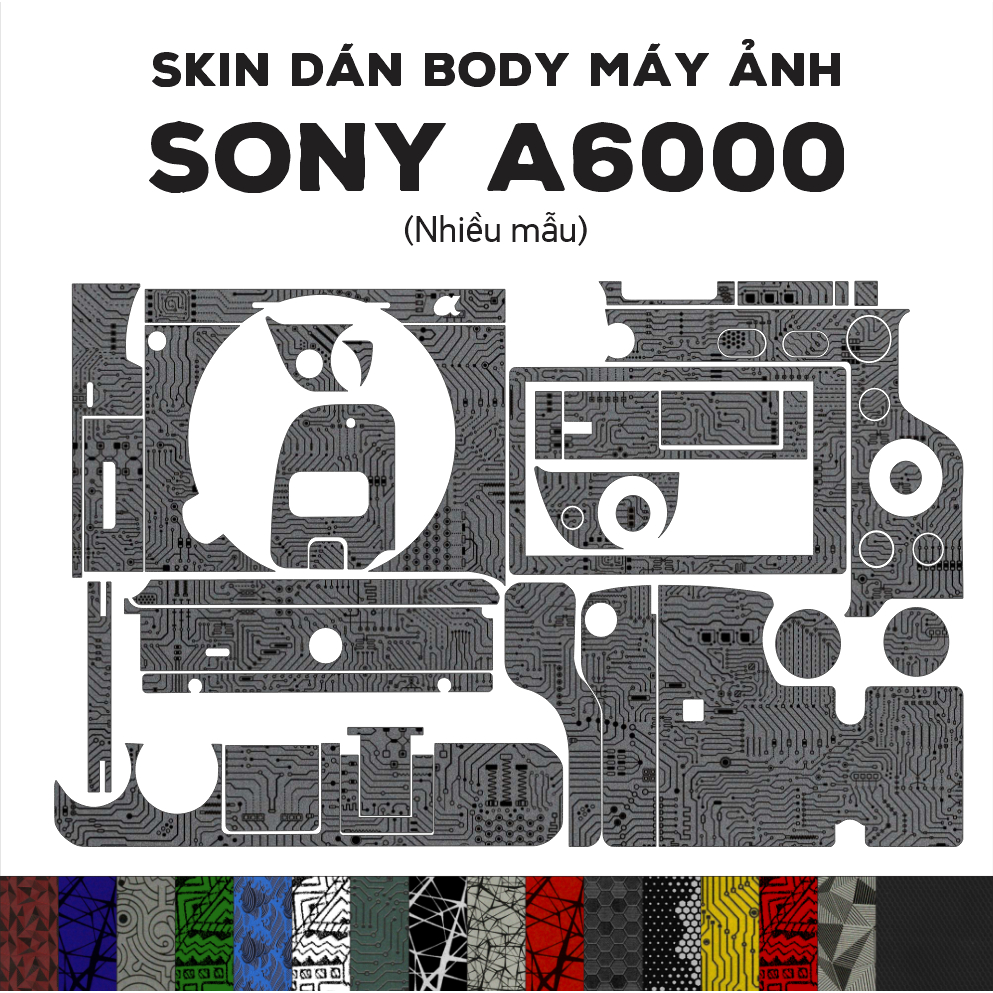 Skin 3M dán Sony A6000 (Nhiều mẫu) | Miếng film dán chống bám bẩn cho body máy ảnh