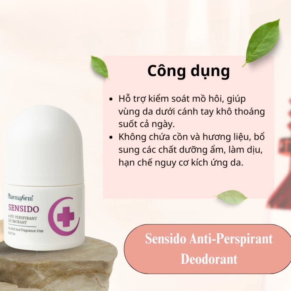 Ảnh 2 của Lăn Khử Mùi Pharmaform Sensido Anti-Perpirant Deodorant hỗ trợ kiểm soát mồ hôi hương Cam dịu nhẹ