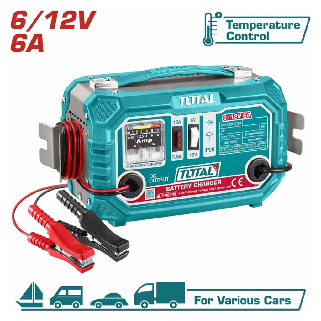 Máy sạc bình acqui 6/12V 6A TOTAL TBC1501 CK28