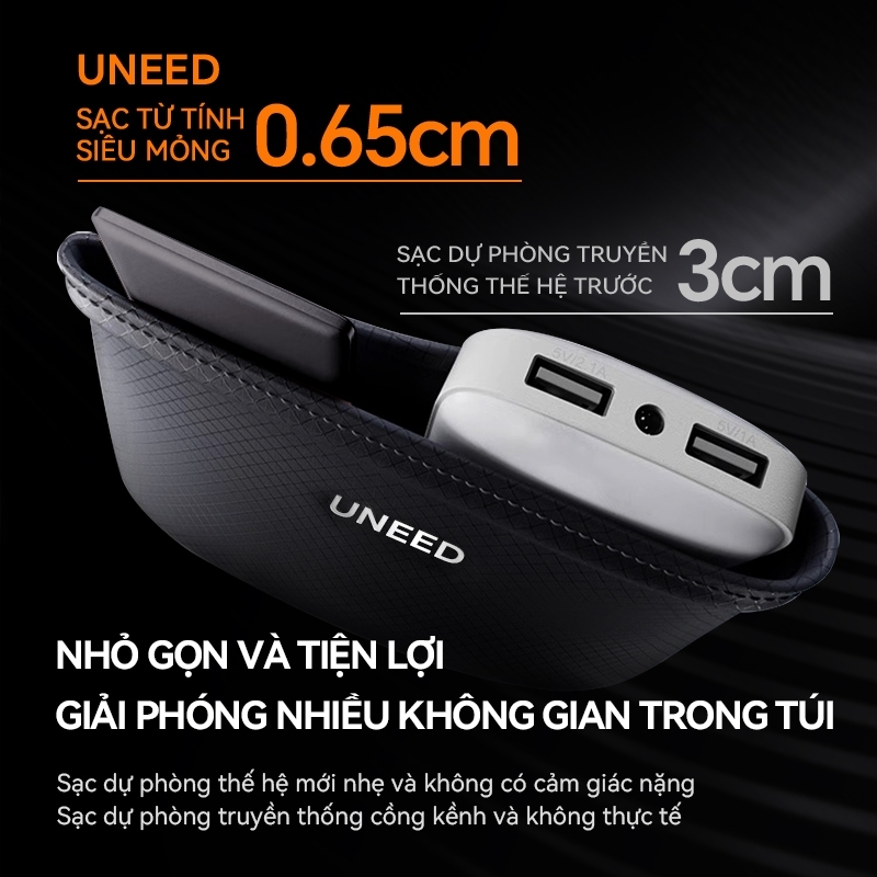 【Bảo hành hai năm】UNEED Cục Sạc Dự Phòng Mini 12000/6000mAh Sạc Không Dây 20W,‍sạc nhanh PD22.5W Siêu Mỏng 0.65cm | BigBuy360 - bigbuy360.vn