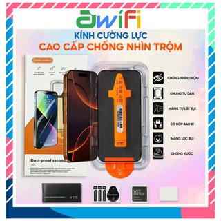 Kính Cường Lực iPhone Magic Tự Dán Tự Hút Bụi Chống Nhìn Trộm Hộp Cam X/XS/XR/11/12/13/14/15/16/17Pro/Max - Awifi U4-9
