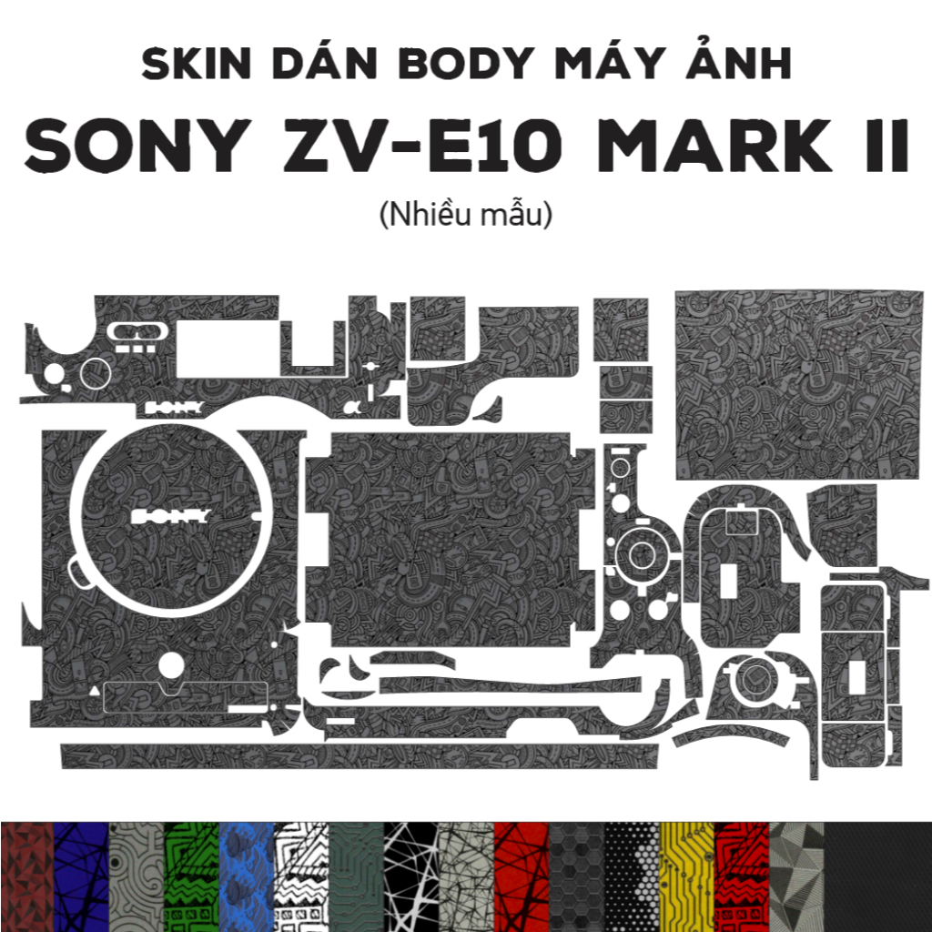 Skin 3M dán Sony ZV-E10 Mark II (Nhiều mẫu) | Miếng film dán chống bám bẩn cho body máy ảnh zve10 ma