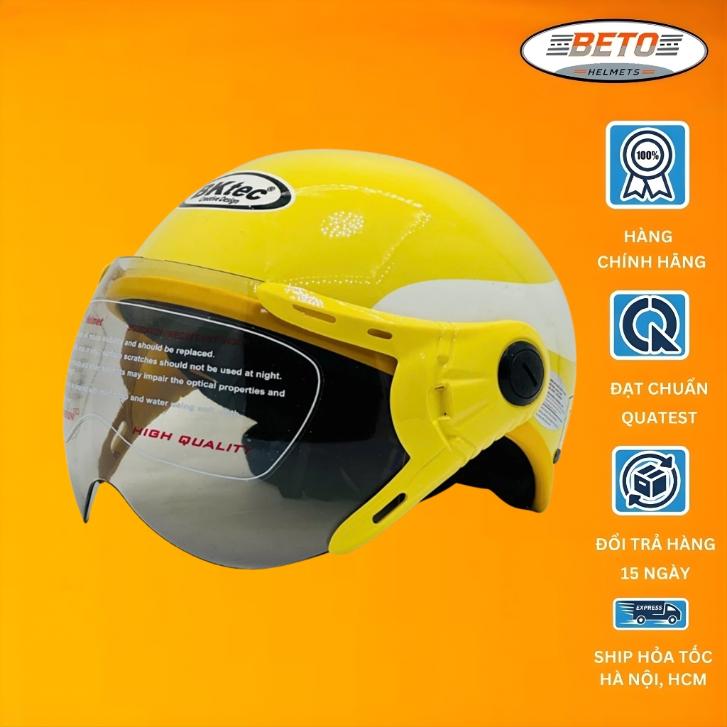Nón bảo hiểm nửa đầu có kính BKtec BK6 Designer chính hãng, nhiều màu cho cả nam và nữ, Freesize vòn