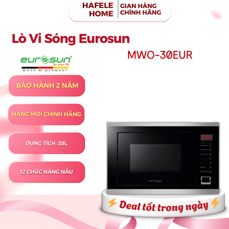 Lò Vi Sóng Âm Tủ Eurosun MWO-30EUR – Dung Tích 28L - Cảm Ứng Kỹ Thuật Số Digital - EEH