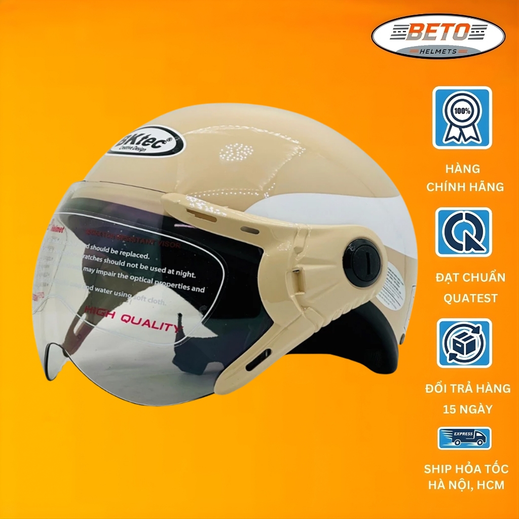 Mũ bảo hiểm nửa đầu có kính BKtec BK6 Designer chính hãng, nhiều màu cho cả nam và nữ, Freesize vòng