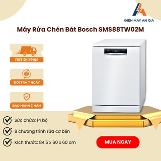 Máy Rửa Bát Bosch SMS88TW02M/ SMS8ZDI48M Serie 8 – Công Nghệ Zeolith – Sấy Khô Hoàn Hảo – PEB