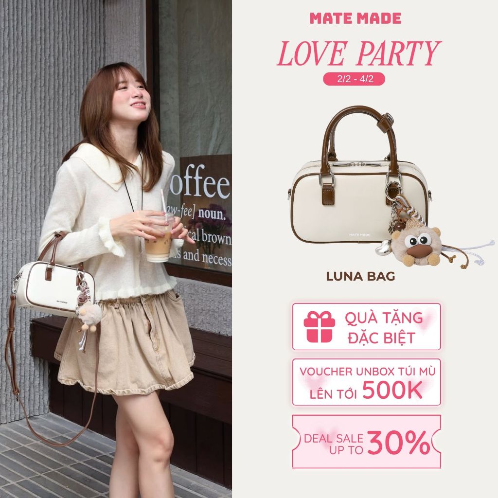 [KOL Review] Túi Đeo Chéo Nữ MATE MADE Luna Da PU Cao Cấp Size 22 Đi Làm Đi Chơi