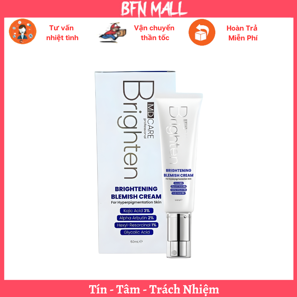 [CHÍNH HÃNG] Kem Dưỡng Sáng Chuyên Biệt MD CARE Brightening Blemish Cream 50ml