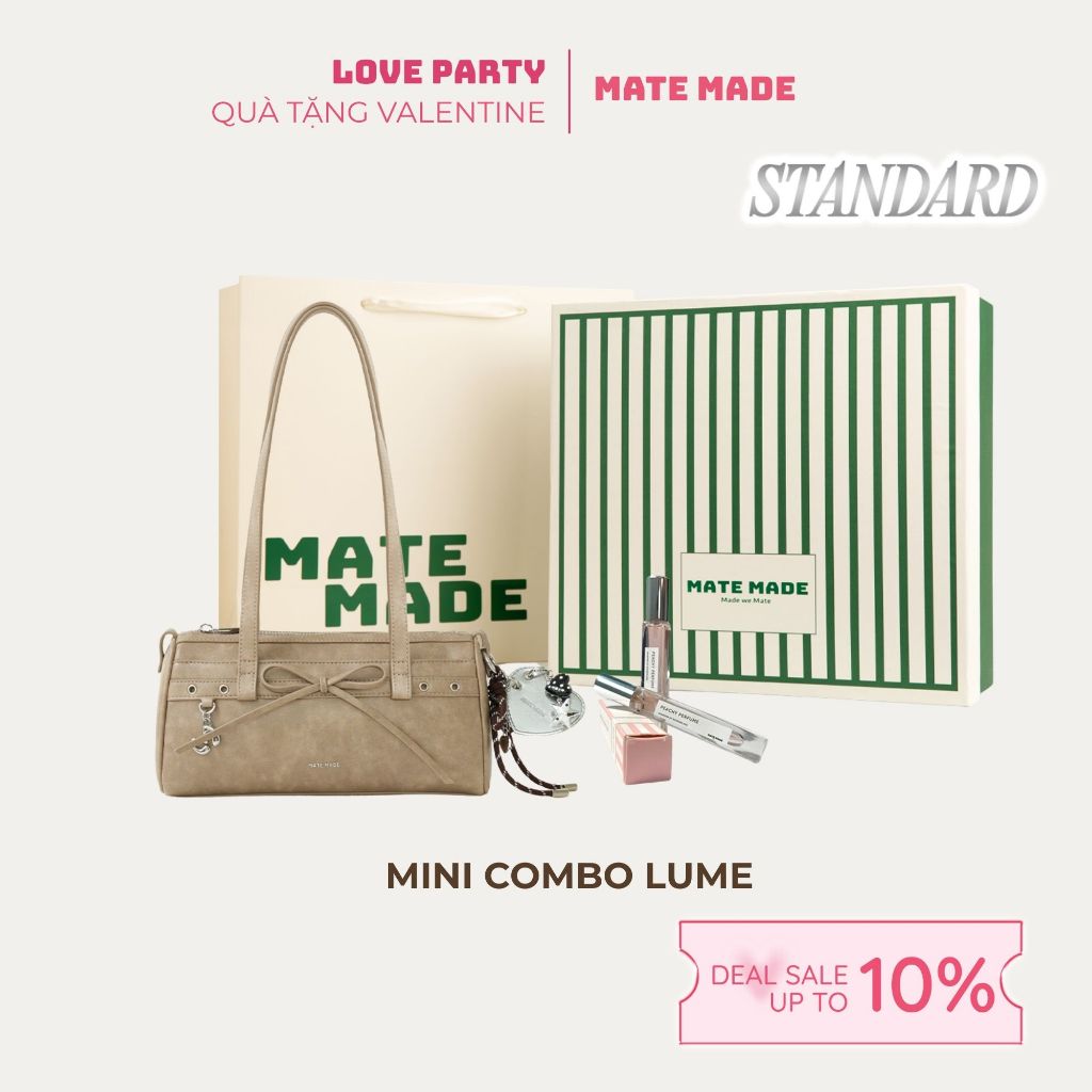 [COMBO QUÀ] MATE MADE Gift Box – Túi Xách Lume + Charm + Nước Hoa Peachy + Hộp Quà Xanh