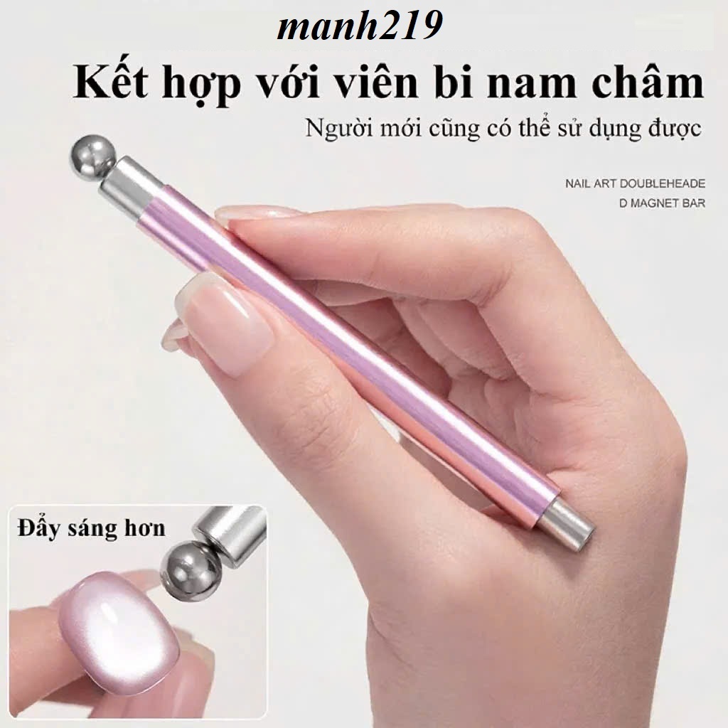 Nam châm trụ bi tròn 2 đầu trụ tròn có bi thép làm nail - lực đẩy siêu mạnh - manh219