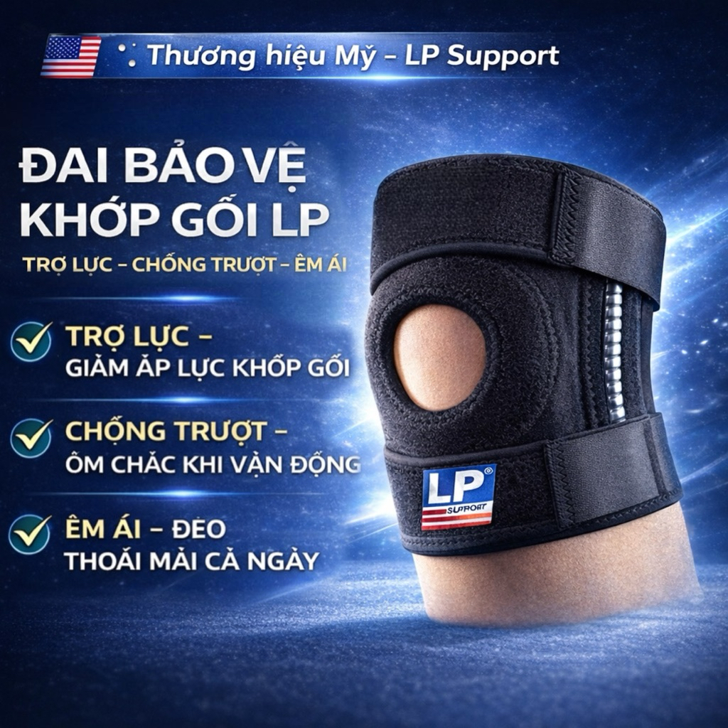 Đai Bó Gối LP Support 782 Cao Cấp Chính Hãng Mỹ – Công Nghệ COOLPRENE™ X – Ổn Định Khớp Gối