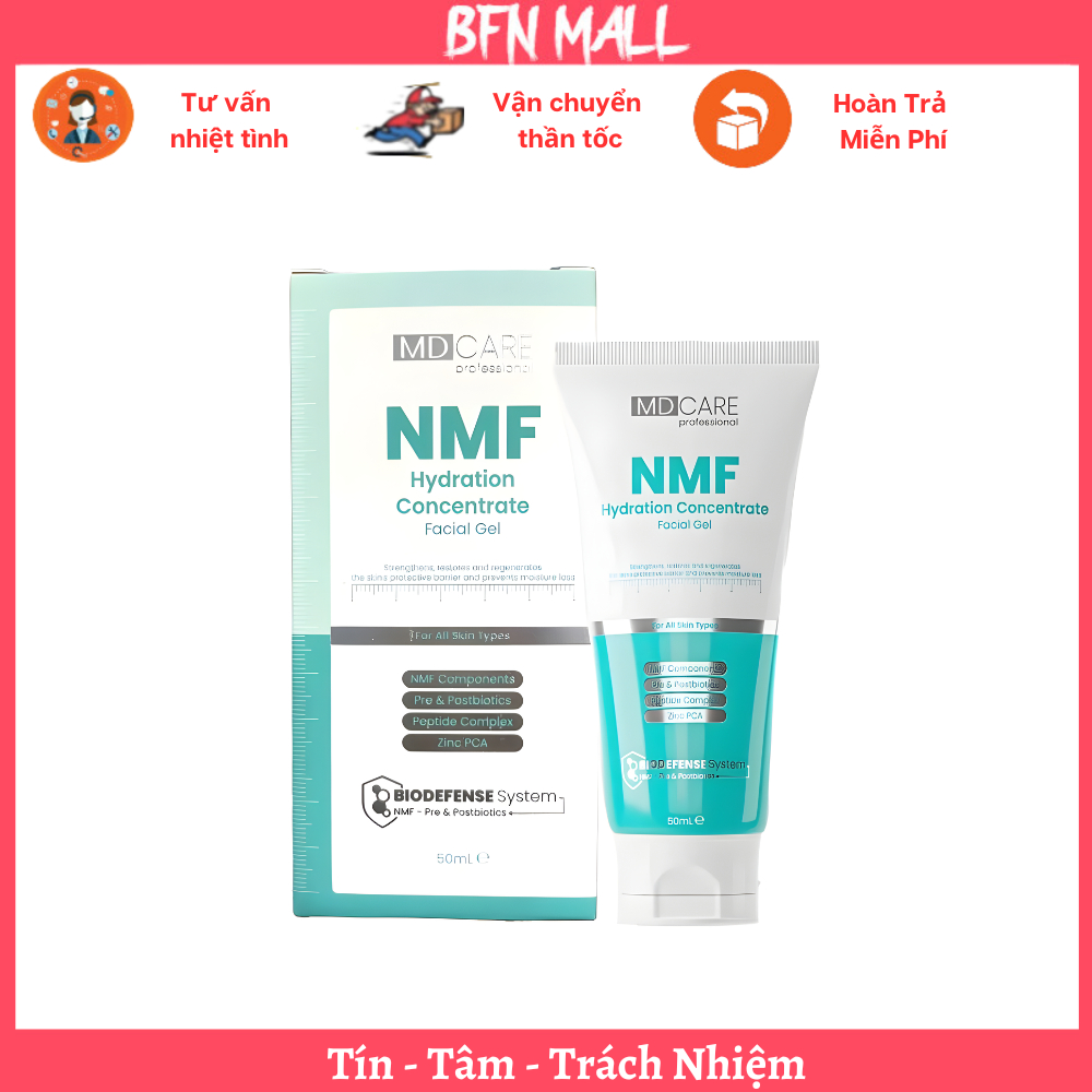 [CHÍNH HÃNG] Gel Kiểm Soát Dầu,Tái Tạo Da MD CARE NMF Hydration Concentrate Facial Gel 50ml