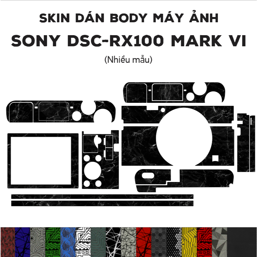 Skin 3M dán Sony DSC-RX100 Mark VI (Nhiều mẫu) | Miếng film dán chống bám bẩn cho body máy ảnh rx100