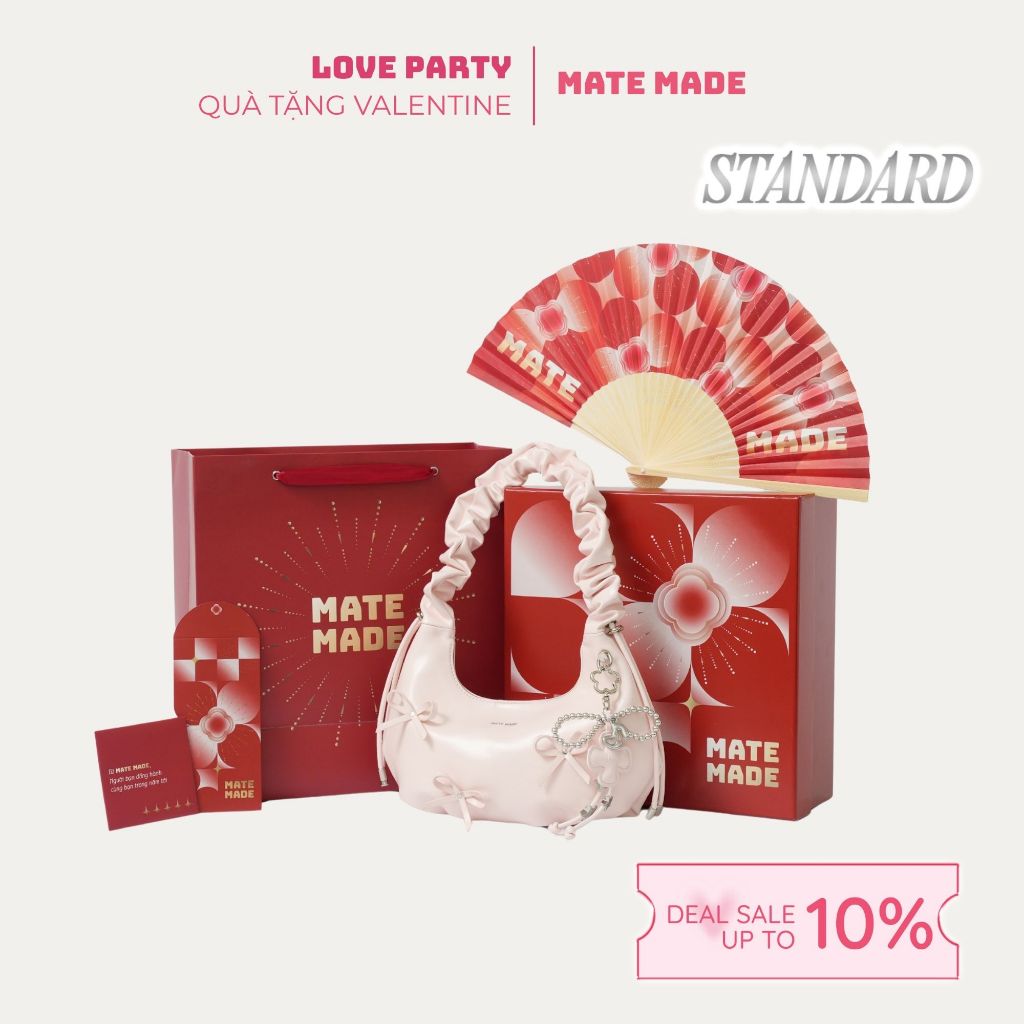 [COMBO QUÀ TẾT 2026] MATE MADE Gift Box – Túi Xách Hoa + Charm + Thiệp + Lì xì + Quạt