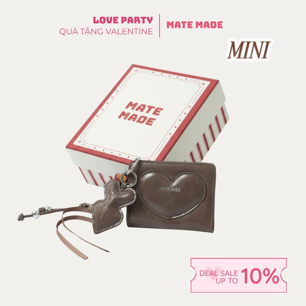 [COMBO QUÀ] MATE MADE Mini Gift Box - Ví Hearty + Charm Double Heart + Sticker