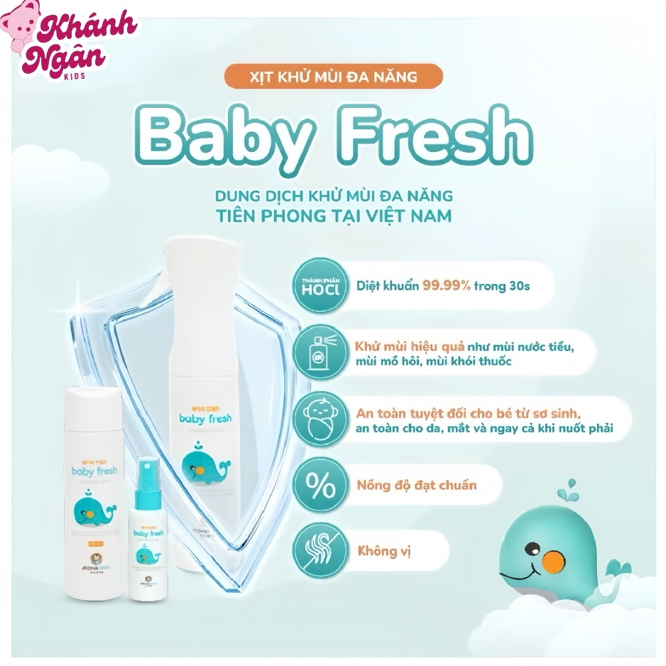Xịt diệt khuẩn khử mùi Baby Fresh 300ml combo miếng dán chống muỗi Mozzie Guard+