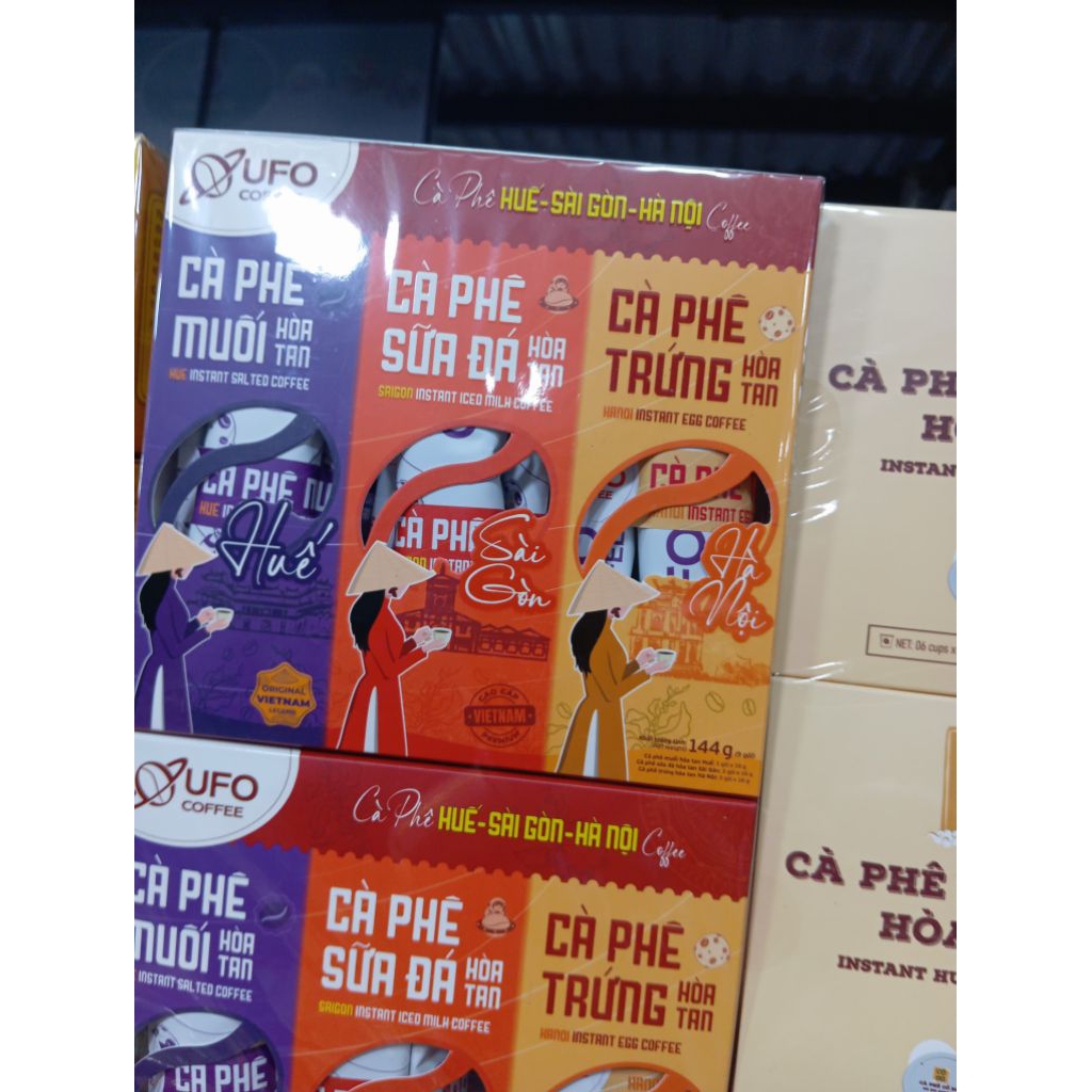 1hộp cafe hòa tan cố đô Huế-trứng muối-cà phê muối-cà phê sữa đá 1hộp 144g/đặt sản Huế