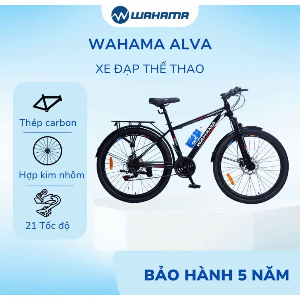 Xe đạp thể thao Wahama Alava 24/26inch (Tặng bình nước + giá đỡ bình nước+lục giác)