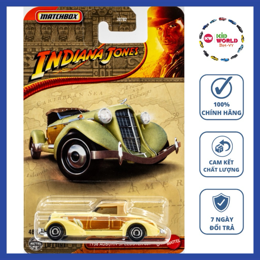 Xe mô hình Matchbox Indiana Jones Series 1936 Auburn Speedster 851 JFD97.