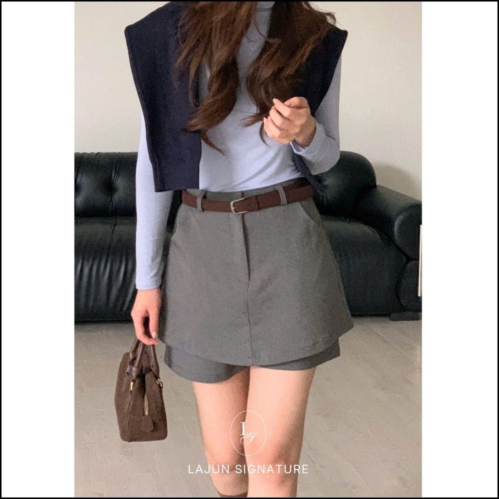 [LAJUN SIGNATURE] Chân Váy Quần Ove Chất Mềm Mại Co Giãn Nhẹ Ít Nhăn Form Xoè Chữ A Tôn Dáng Hàn Quố