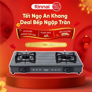 Bếp gas dương Rinnai RV-715Slim(G) mặt bếp men và kiềng bếp men
