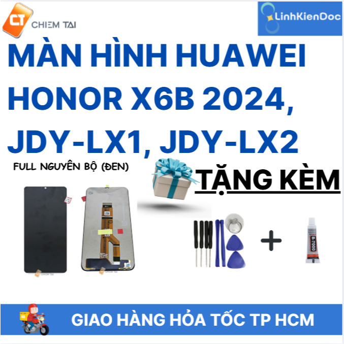Màn hình Huawei Honor X6b 2024, JDY-LX1, JDY-LX2 - full nguyên bộ (Đen)