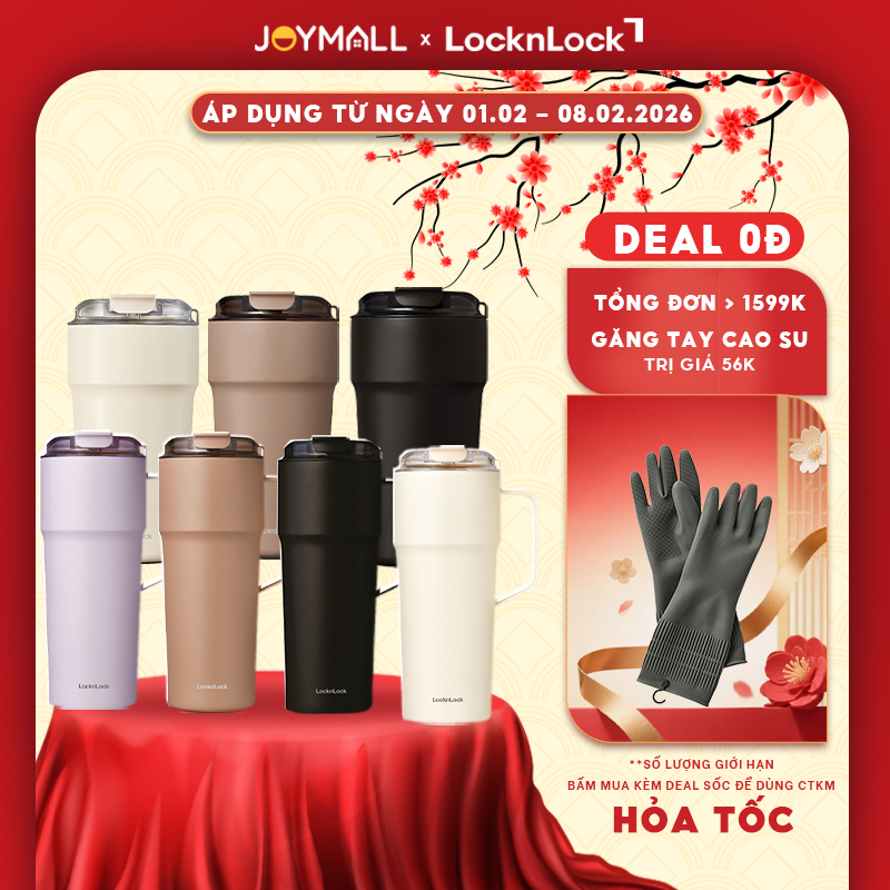 Ly giữ nhiệt LocknLock LHC4357 500ml Metro Cafe Tumbler, Hàng chính hãng, thép phủ sứ - JoyMall