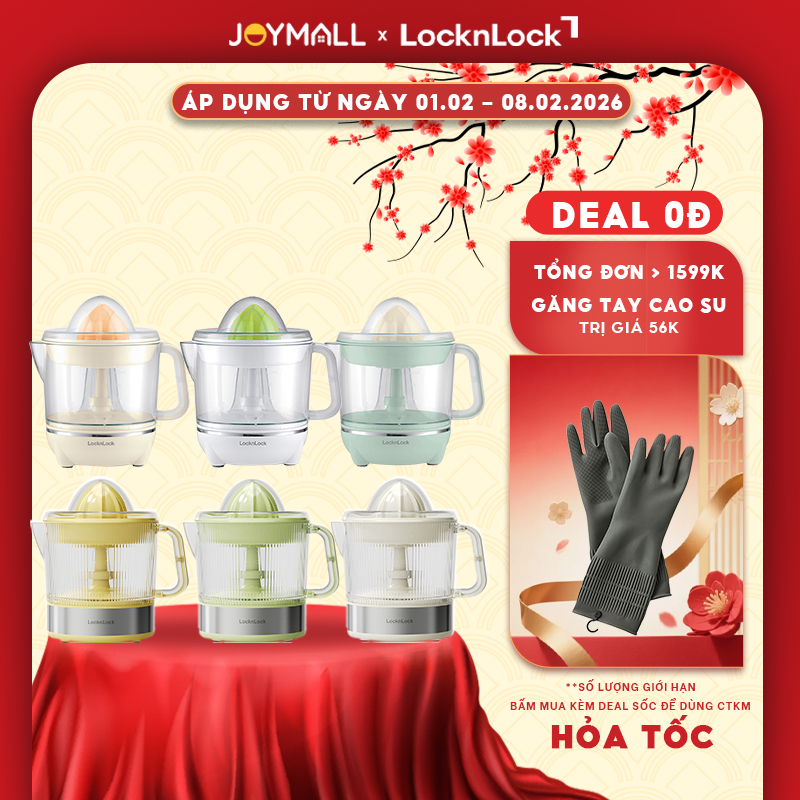 Máy vắt cam LocknLock EJJ231 và EJJ244 700ml 40W - Hàng chính hãng, xoay ép 2 chiều - JoyMall