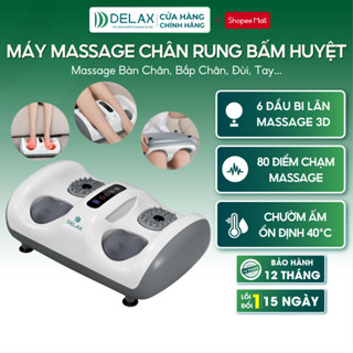 Máy Massage Bàn Chân DELAX Rung Bấm Huyệt 3D – 2 Con Lăn, Chườm Ấm Thư Giãn, 3 Chế Độ Rung Giúp Giảm Đau Nhức MSC06