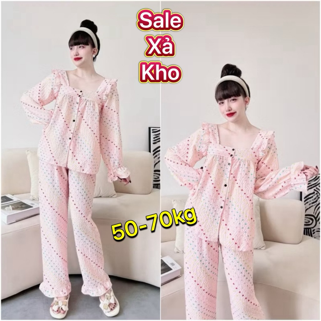 (50-70kg) Đồ Bộ Bigsize Đũi Xốp