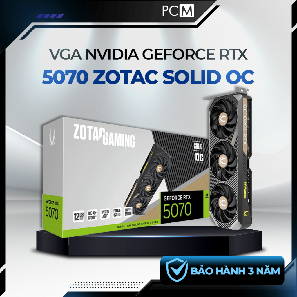 VGA ZOTAC GAMING GeForce RTX 5070 SOLID OC 12GB GDDR7