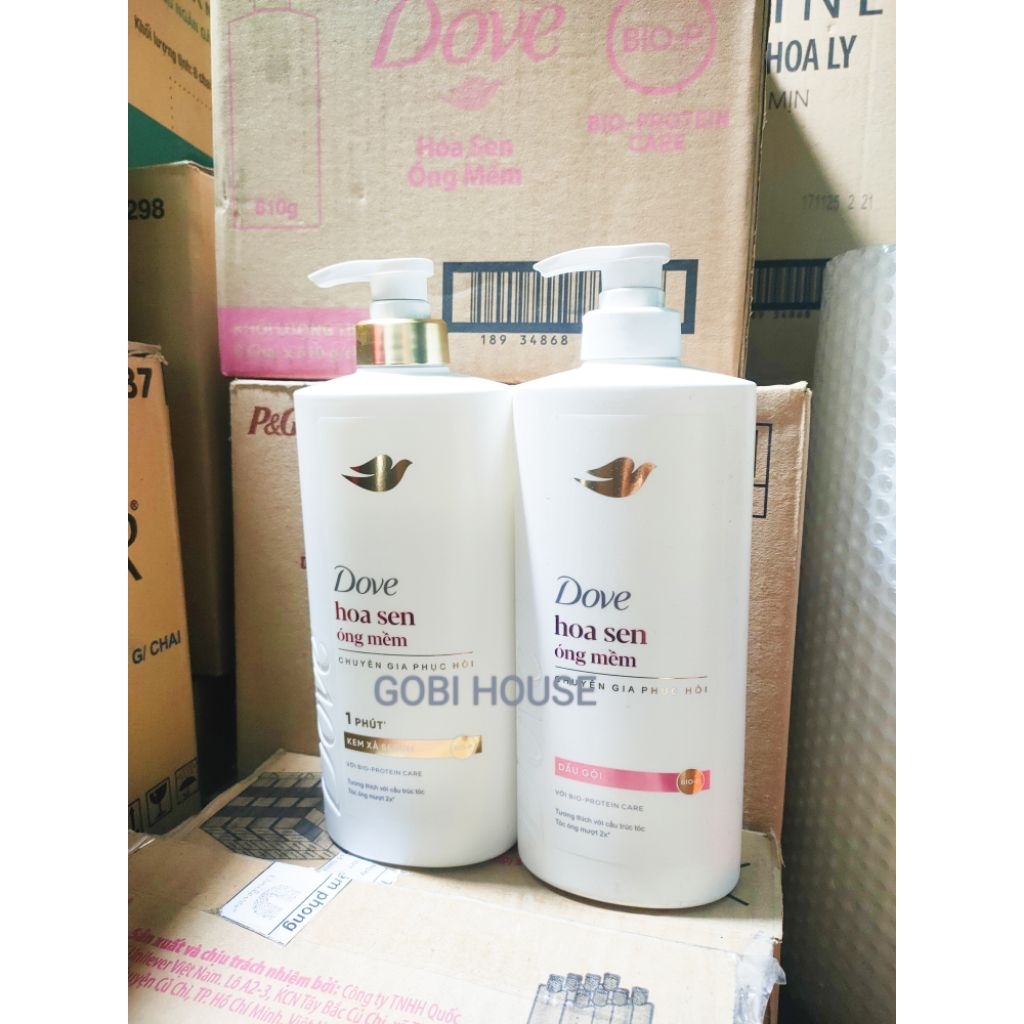 COMBO Dầu gội Dove hoa sen 640g + Kem xả Dove hoa sen 610g |GOBIHOUSE
