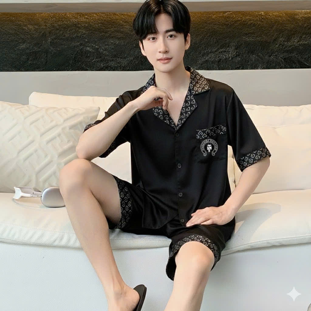 [DEAL MỞ BÁN ] Bộ  Ngủ Đùi Mặc nhà Pijama Nam Nữ Thiết Kế  Chất Lụa Cao Cấp Nhung