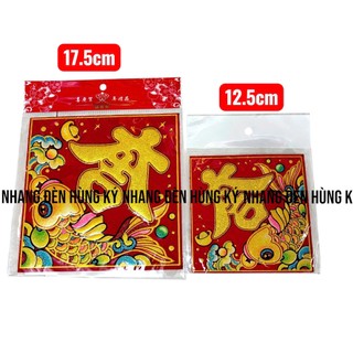 Giấy dán chữ vuông nhung trang trí Tết