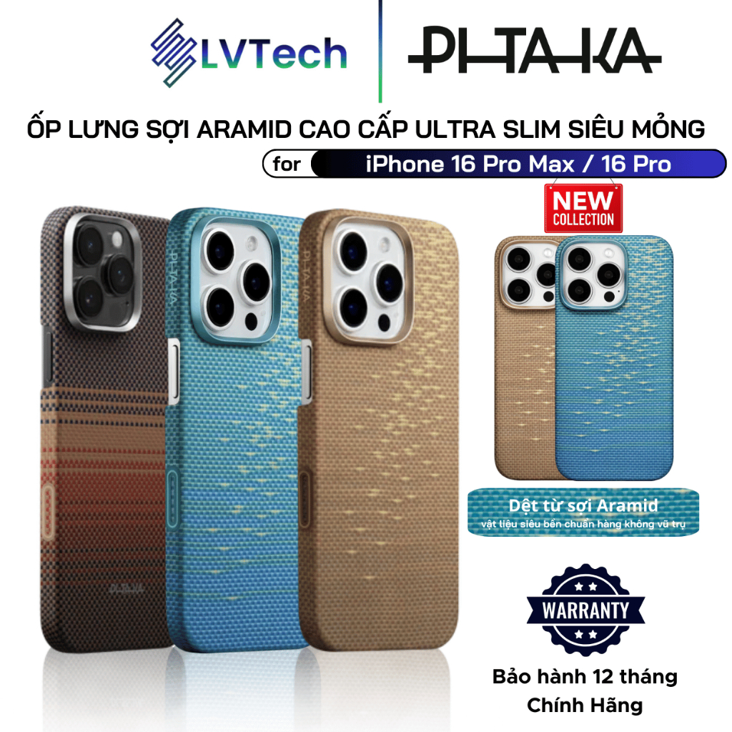 [iPhone 16 Series] Ốp Lưng Siêu Mỏng Pitaka cho iPhone 16 Pro Max / 16 Pro, Ultra Slim with PitaTap