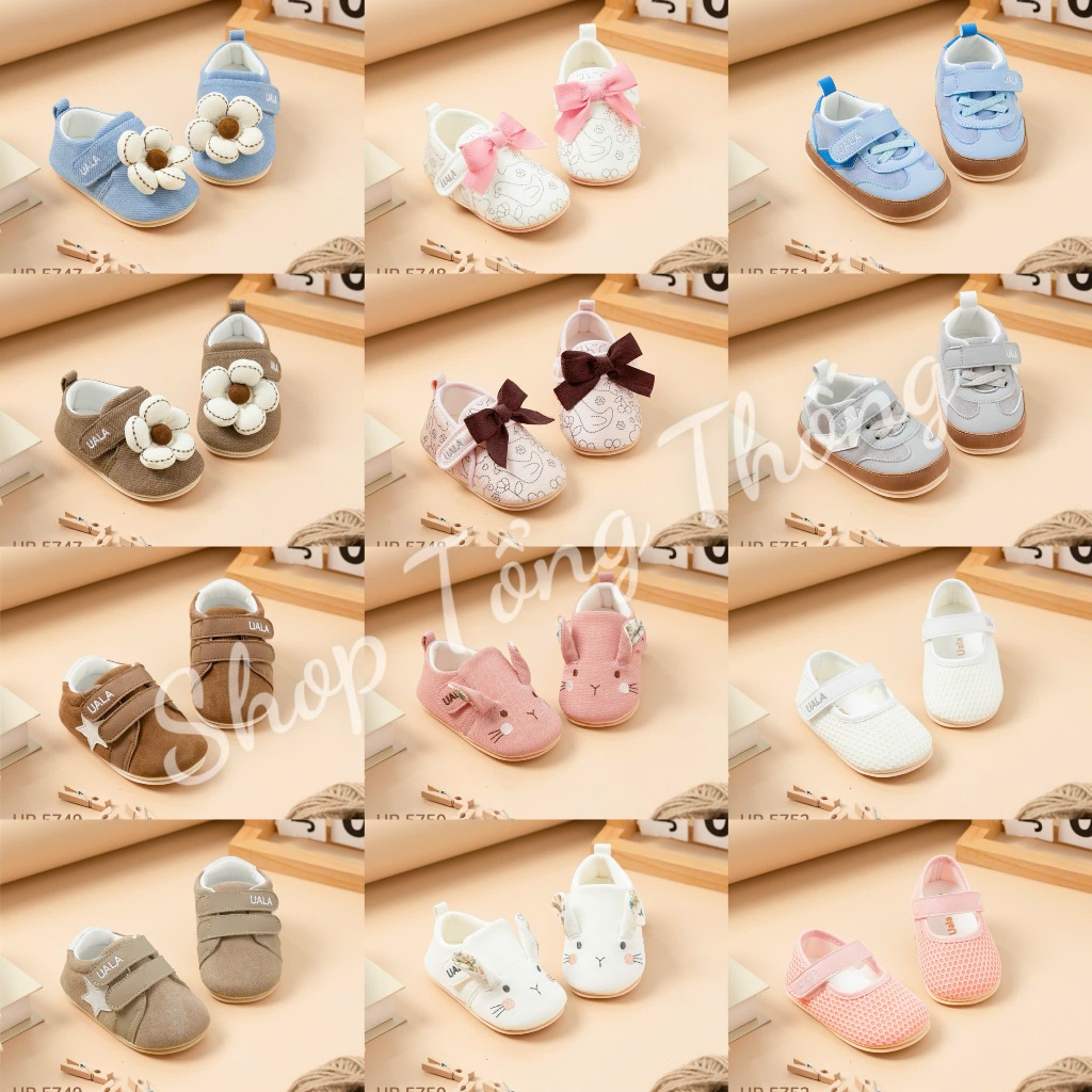 Giày tập đi Uala Rogo chuẩn y khoa đế cao su non bé trai bé gái siêu mềm nhẹ chống trơn trượt