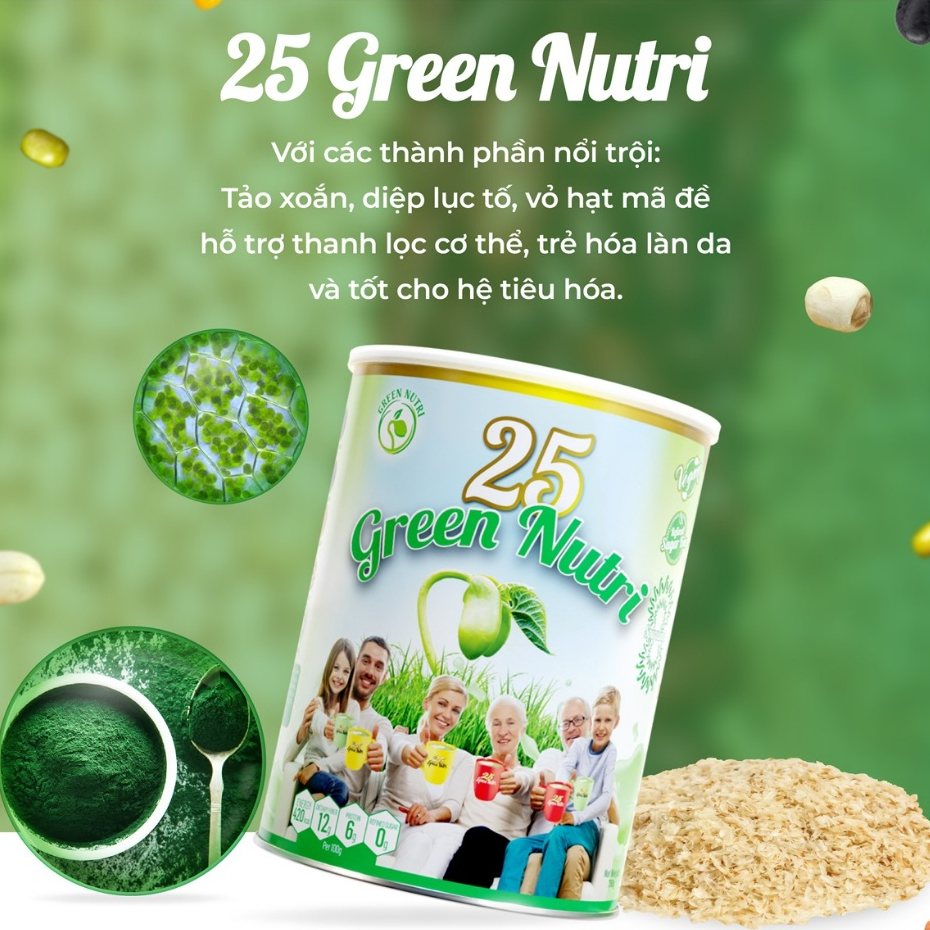 Combo 12 Lon 750gr Sữa Ngũ Cốc 25 Green Nutri