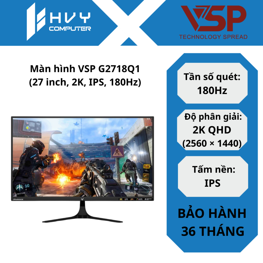 Màn hình VSP G2718Q1 (27 inch, QHD, IPS, 180Hz) - Hàng Chính Hãng