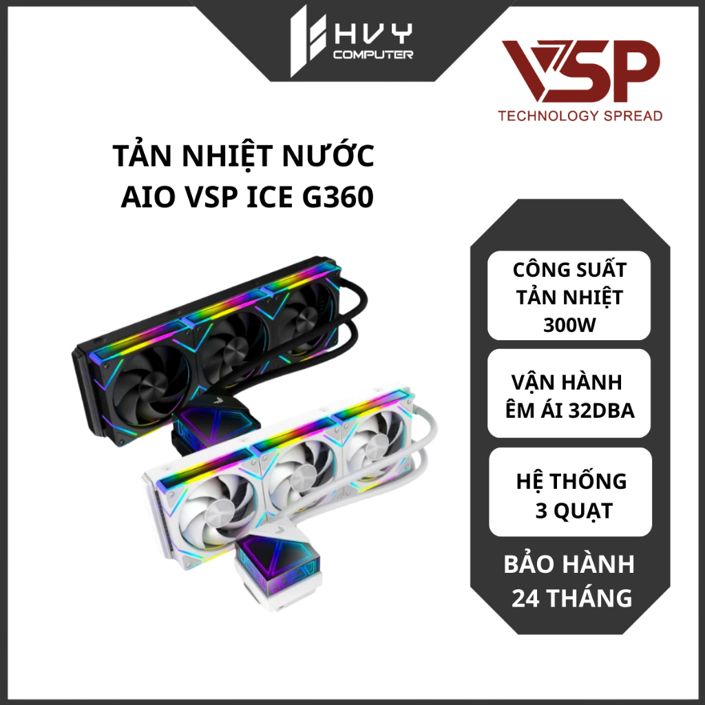Tản nhiệt nước AIO VSP ICE G360 | Rad 360mm, Công Suất 300W - Hàng Chính Hãng
