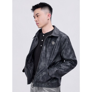 Áo Khoác Da STEVE URBANIA LEATHER JACKET Form Crop Đính Tag, Áo khoác varsity da cao cấp nhập khẩu - AK13