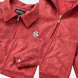 Áo Khoác Da STEVE URBANIA LEATHER JACKET Form Crop Đính Tag, Áo khoác varsity da cao cấp nhập khẩu - AK13
